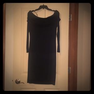 Little Black Dress with Scoop Cowl Neck